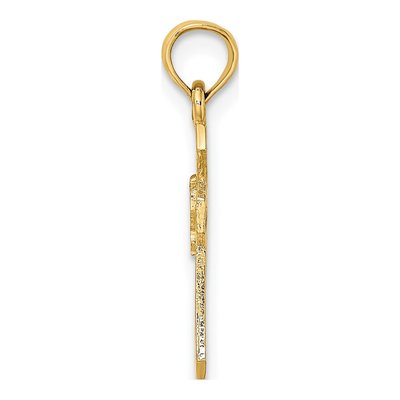 14K Yellow Gold Cut-Out Cross Dove Charm – view 3