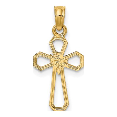 14K Yellow Gold Cut-Out Cross Dove Charm – view 5