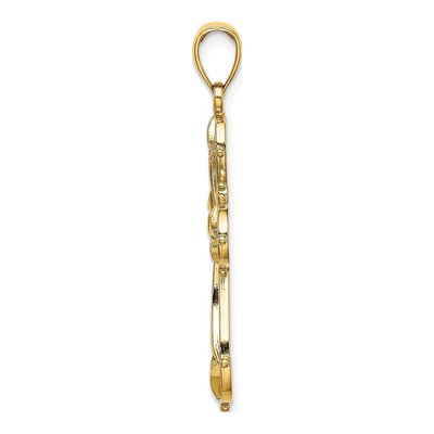 14K Yellow Gold Cut-Out Cross Pendant – view 3