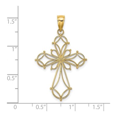 14K Yellow Gold Cut-Out Cross Pendant – view 4