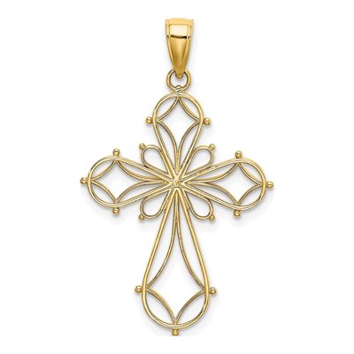 14K Yellow Gold Cut-Out Cross Pendant – view 5