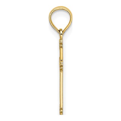14K Yellow Gold Textured Cross Charm – view 3