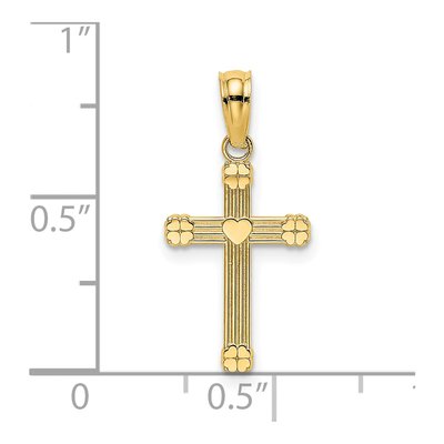 14K Yellow Gold Textured Cross Charm – view 4