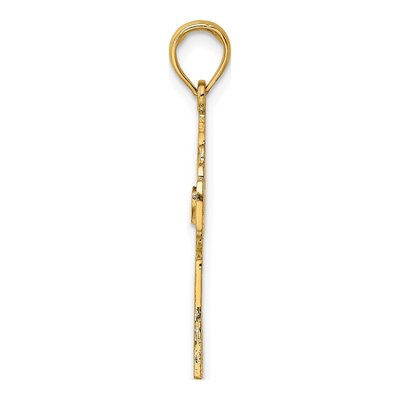 14K Yellow Gold Claddagh Cross Pendant – view 3
