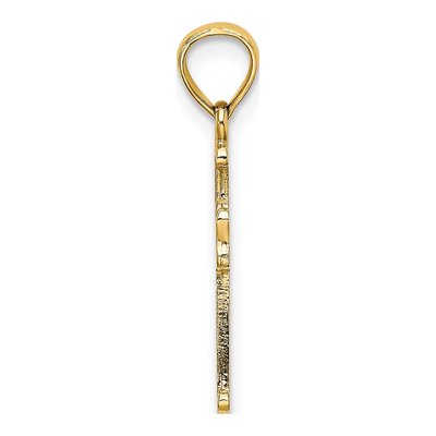 14K Yellow Gold 4-Leaf Clover Cross Charm – view 3
