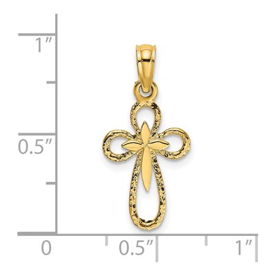 14K Yellow Gold Cut-Out Cross Pendant – view 4