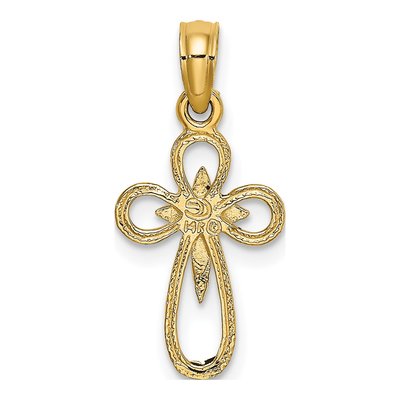 14K Yellow Gold Cut-Out Cross Pendant – view 5