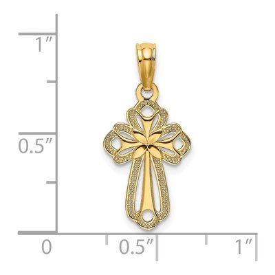 14K Yellow Gold Cut-Out Cross Pendant – view 4