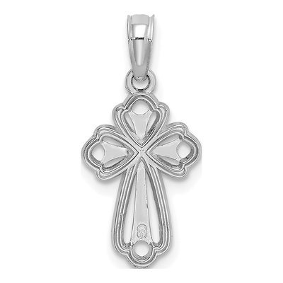14K White Gold Cut-Out Cross Pendant – view 4