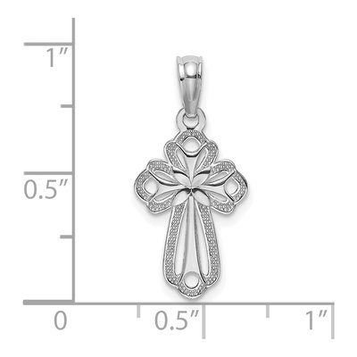 14K White Gold Cut-Out Cross Pendant – view 5
