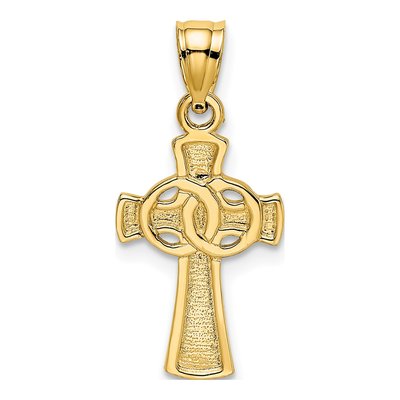 14K Yellow Gold Cross Eternity Charm