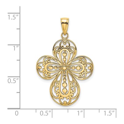 14K Yellow Gold Filigree Cross Pendant – view 4