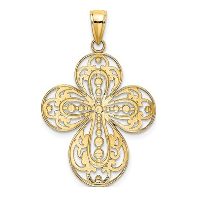 14K Yellow Gold Filigree Cross Pendant – view 5