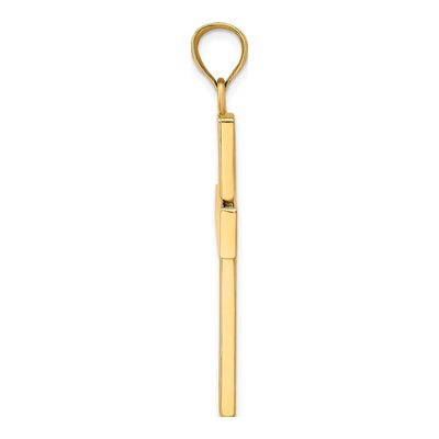 14K Yellow Gold Large Block Cross Charm – view 3