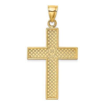 14K Yellow Gold Large Block Cross Charm – view 5