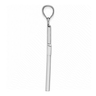 14K White Gold Large Block Cross Pendant – view 3
