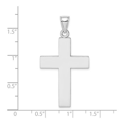 14K White Gold Large Block Cross Pendant – view 4