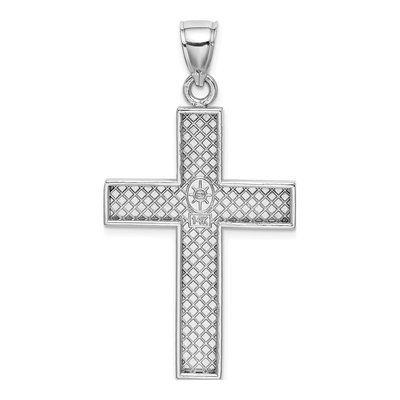 14K White Gold Large Block Cross Pendant – view 5