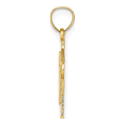 14K Yellow Gold Textured Cross Pendant – view 3