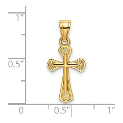14K Yellow Gold Textured Cross Pendant – view 4