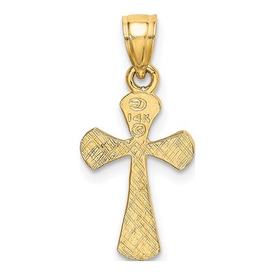 14K Yellow Gold Textured Cross Pendant – view 5