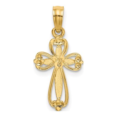 14K Yellow Gold Cut-Out Cross Pendant – view 5