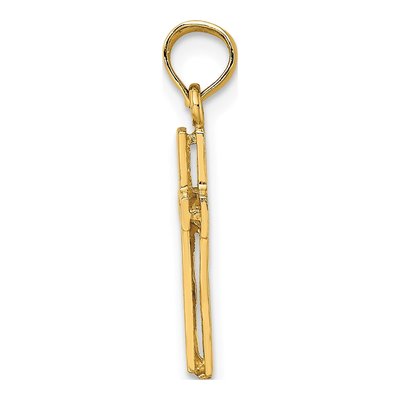 14K Yellow Gold Textured Cross Pendant – view 3