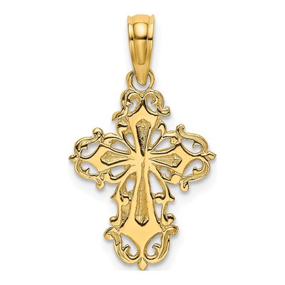 14K Yellow Gold Cut-Out Cross Pendant