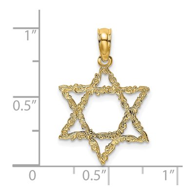 14K Yellow Gold Star of David Pendant – view 4