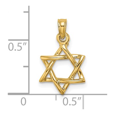 14K Yellow Gold Star of David Pendant – view 4