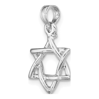 14K White Gold Star of David Pendant – view 6
