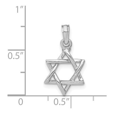 14K White Gold Star of David Pendant – view 7