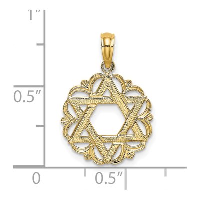 14K Yellow Gold Star of David Pendant – view 4