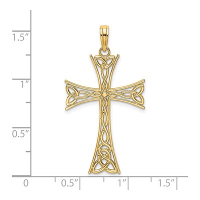 14K Yellow Gold Celtic Knot Cross Charm – view 4