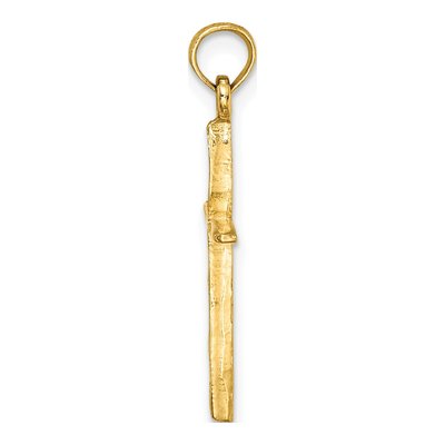 14K Yellow Gold Diamond-Cut Cross Charm – view 3