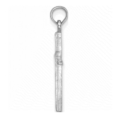 14K White Gold Diamond-Cut Cross Pendant – view 3
