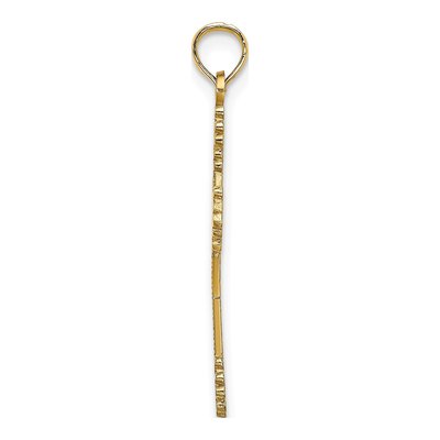 14K Yellow Gold Beaded Cross Heart Pendant – view 3