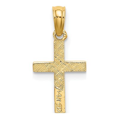 14K Yellow Gold Mini Cross Charm – view 5