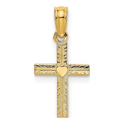 14K Yellow Gold Mini Cross Charm