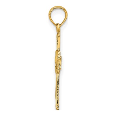 14K Yellow Gold Cross Dove Pendant – view 3