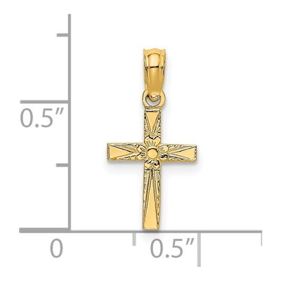 14K Yellow Gold Mini Cross Charm – view 4