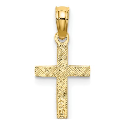14K Yellow Gold Mini Cross Charm – view 5