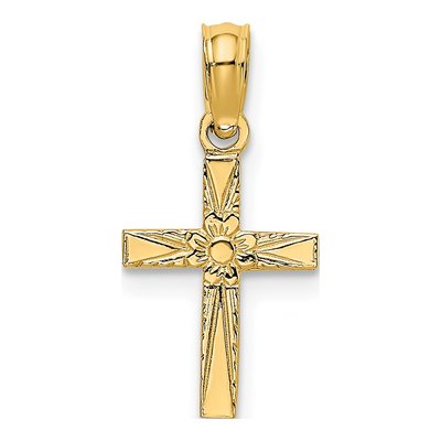 14K Yellow Gold Mini Cross Charm