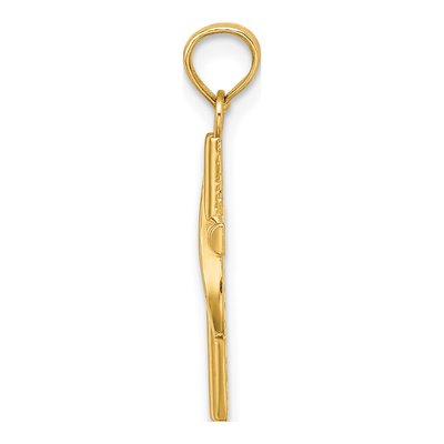 14K Yellow Gold Drape Cross Charm – view 3