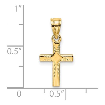 14K Yellow Gold Mini Cross Pendant – view 4