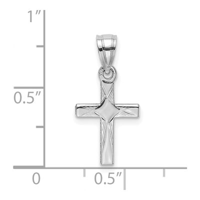 14K White Gold Mini Cross Pendant – view 4