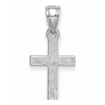 14K White Gold Mini Cross Pendant – view 5