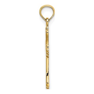 14K Yellow Gold Textured Cross Pendant – view 3