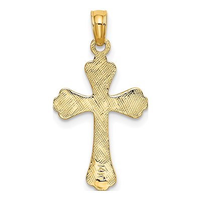 14K Yellow Gold Textured Cross Pendant – view 5