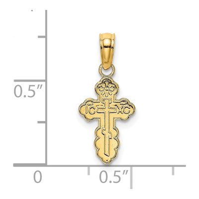 14K Yellow Gold Mini Eastern Orthodox Cross Charm – view 4